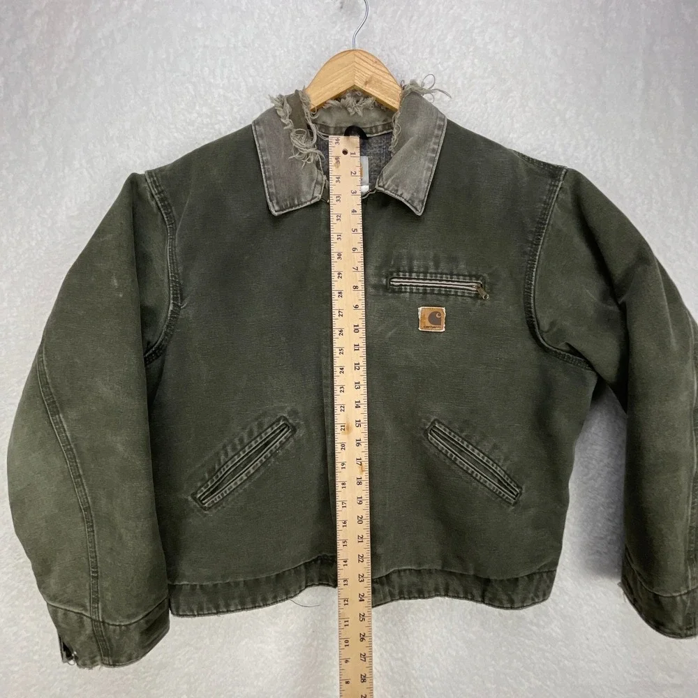 Carhartt Detroit Jacket Blanket Lined Mens XL J97 MOS Moss Green‎ Thrashing